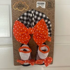 Sock & turban / hat set. Great for Halloween or Thanksgiving. Size 0-6 mo. NWT